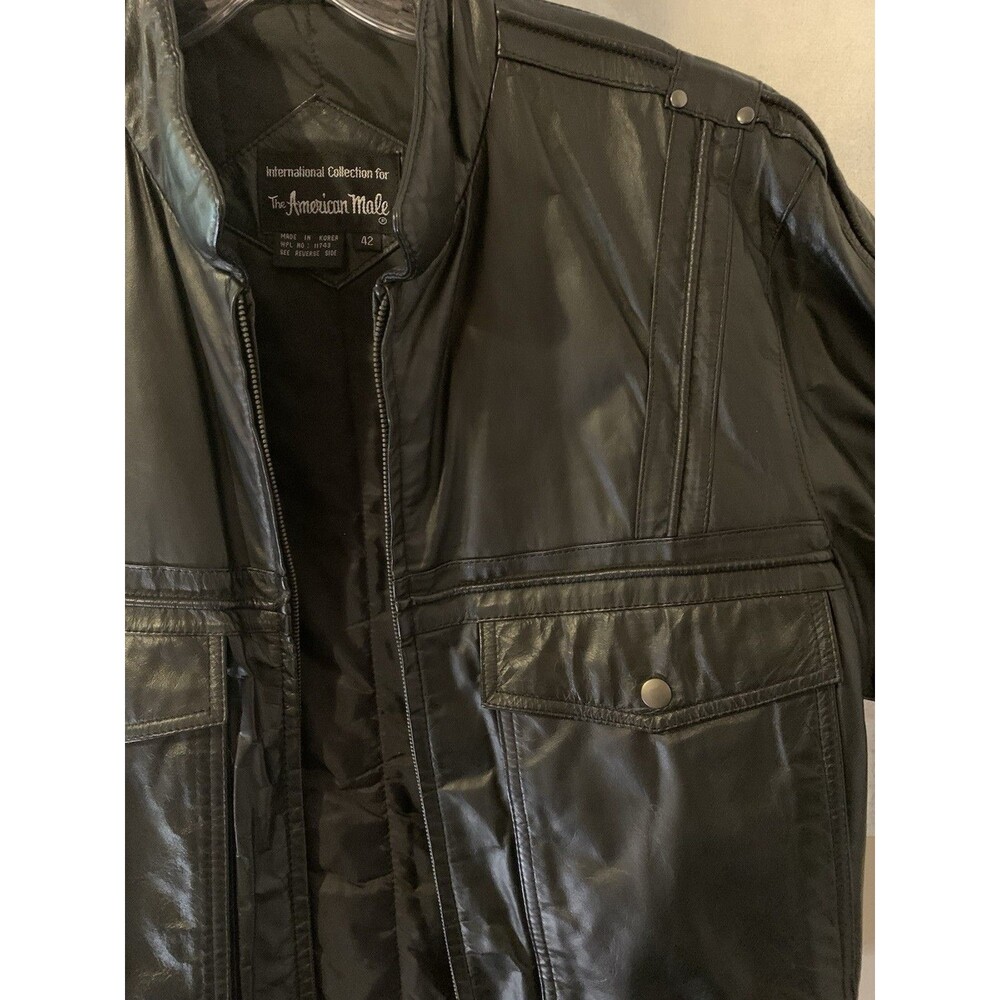 Motorcycle Jacket Insulated Studded Leather International Collection Sz42 Vtg - Picture 13 of 16